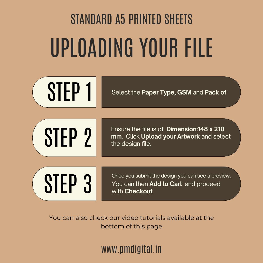 Standard A5 Printed Sheets