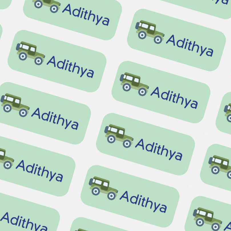 Mini Stickers for Kids | Boys Themes | Custom Name Labels (175 stickers)