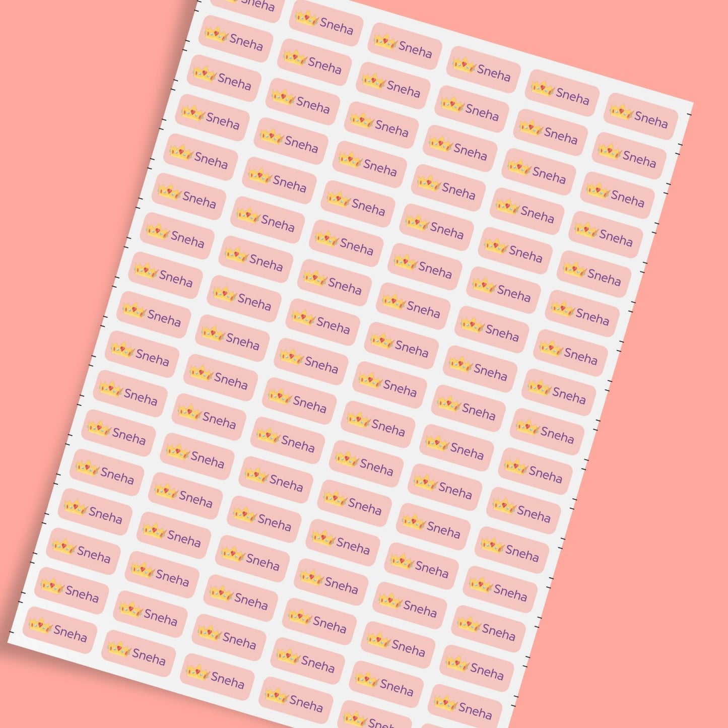 Mini Stickers for Kids | Girls Theme | Custom Name Labels (175 stickers)