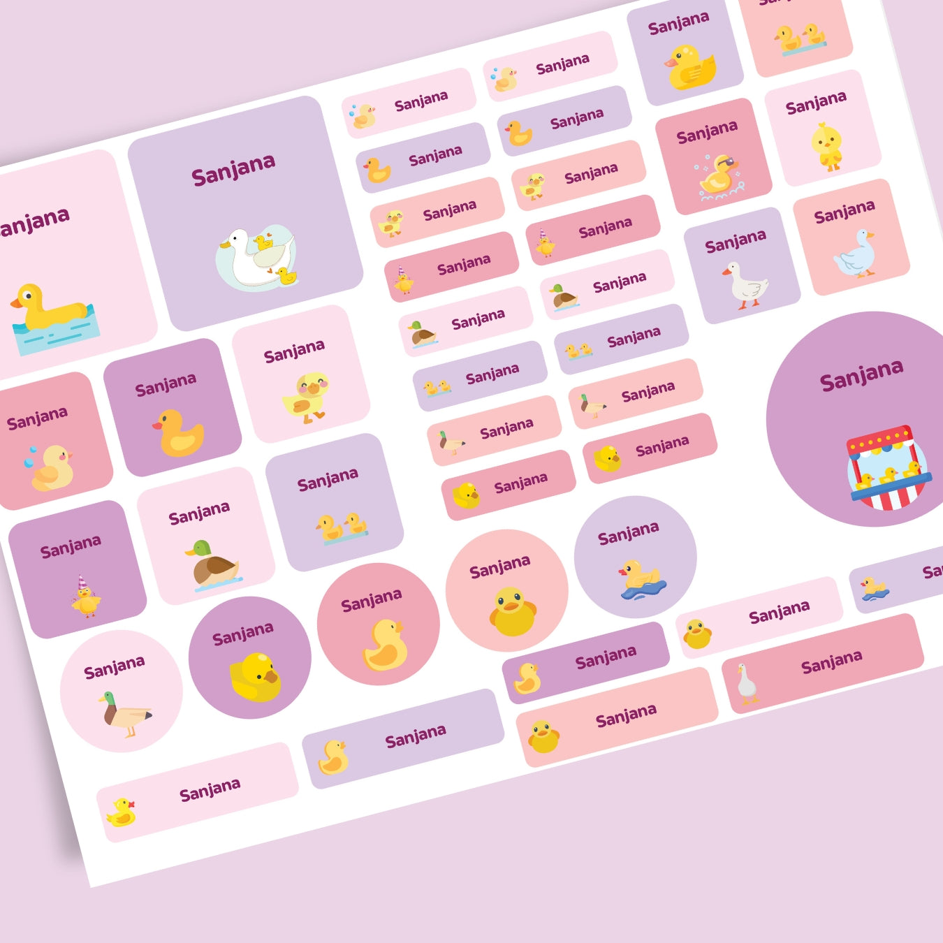 Assorted Stickers for Kids | Custom Name Labels (86 Stickers)