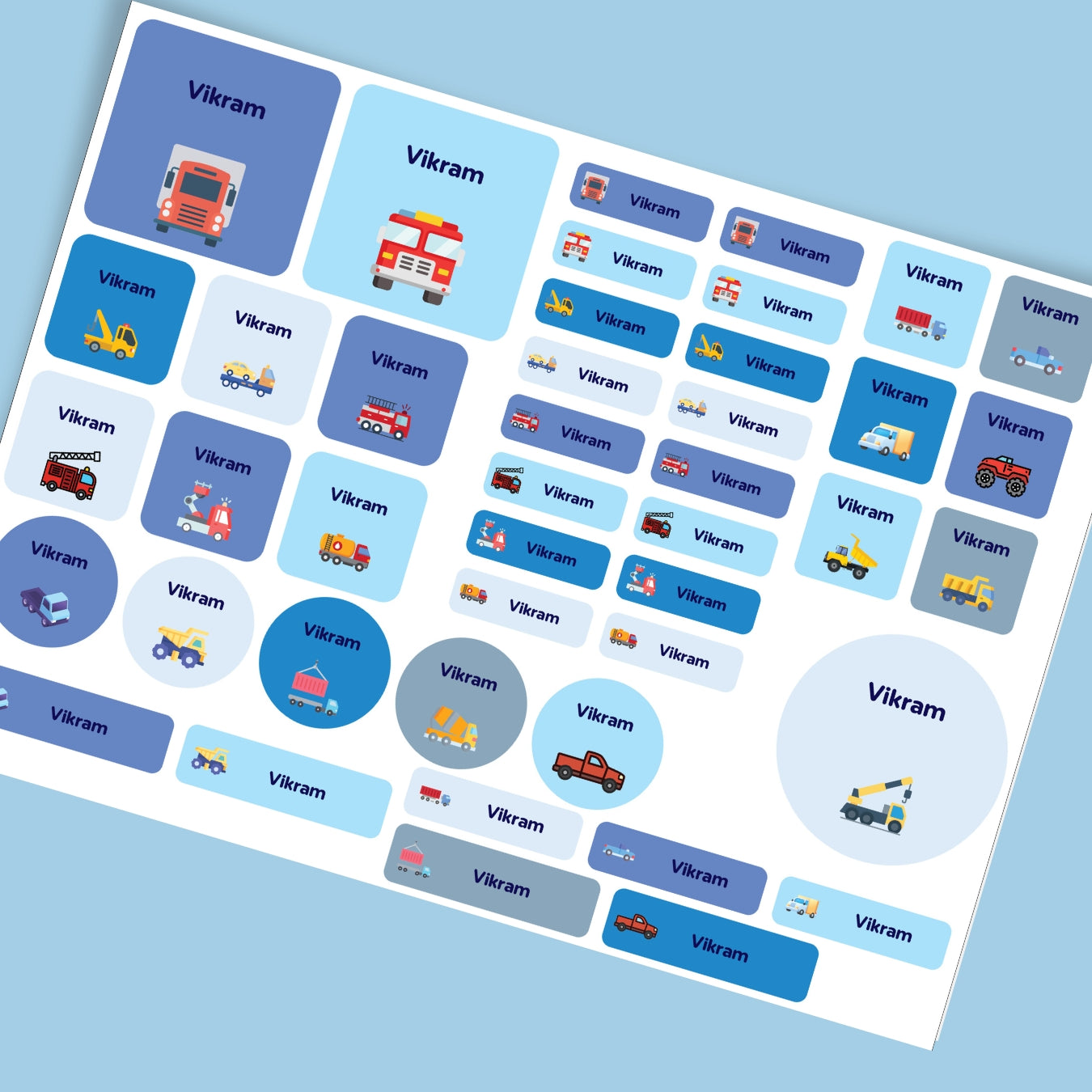 Assorted Stickers for Kids | Custom Name Labels (86 Stickers)