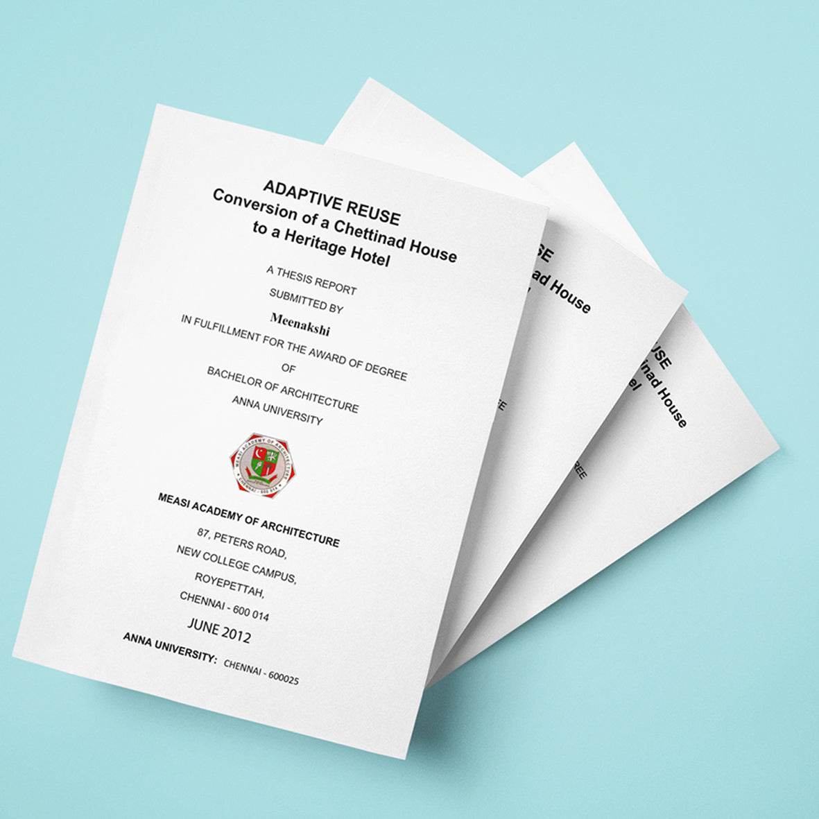 Thesis Project Reports for College or University