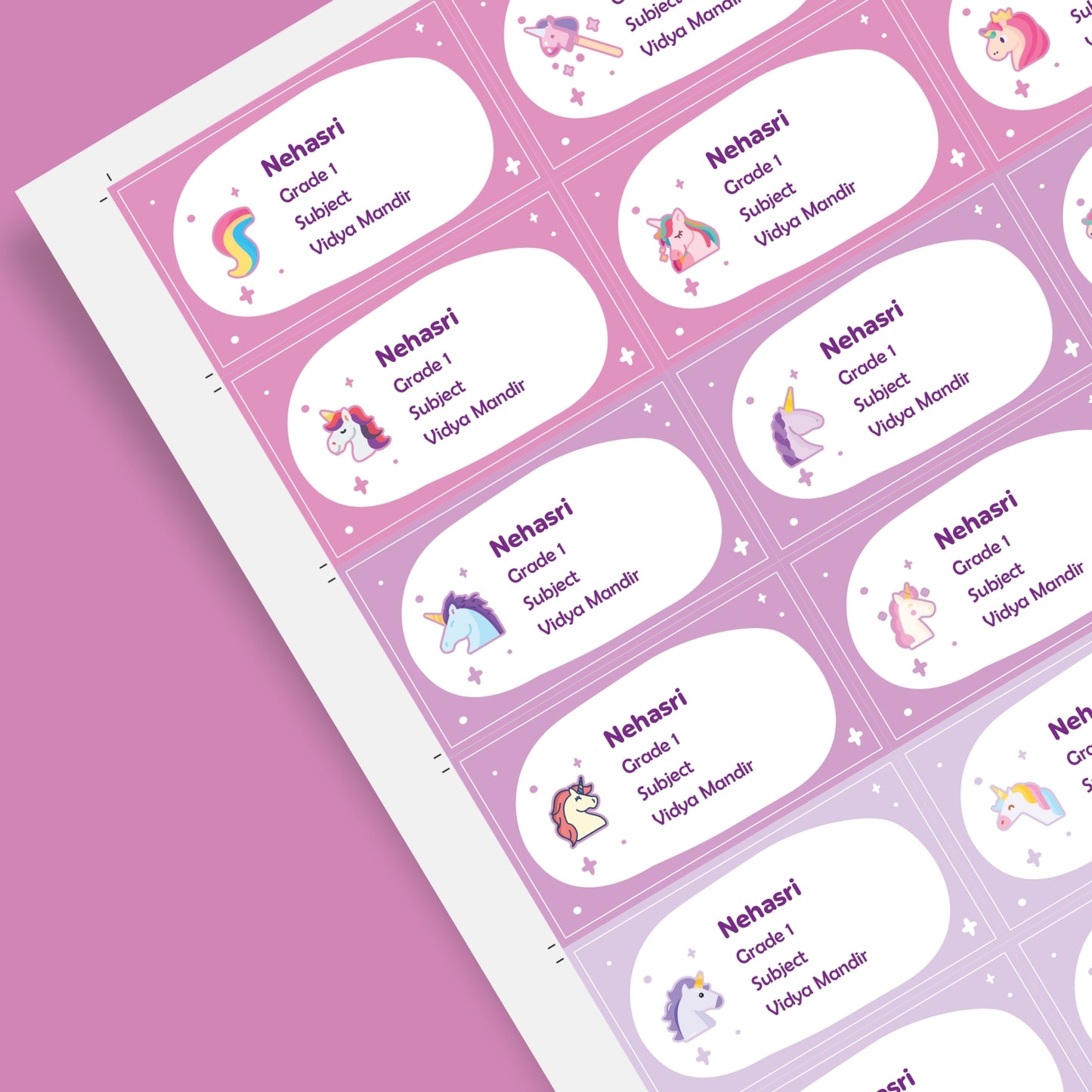 School Label Stickers for Kids | Custom Name (Pack of 24)