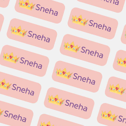 Mini Stickers for Kids | Girls Theme | Custom Name Labels (175 stickers)