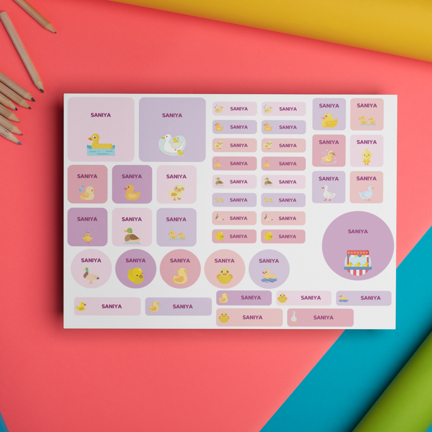 Assorted Stickers for Kids | Custom Name Labels (86 Stickers)