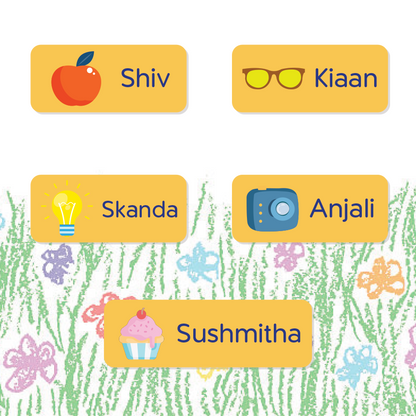 Mini Stickers for Kids | General Themes | Custom Name Labels (175 stickers)